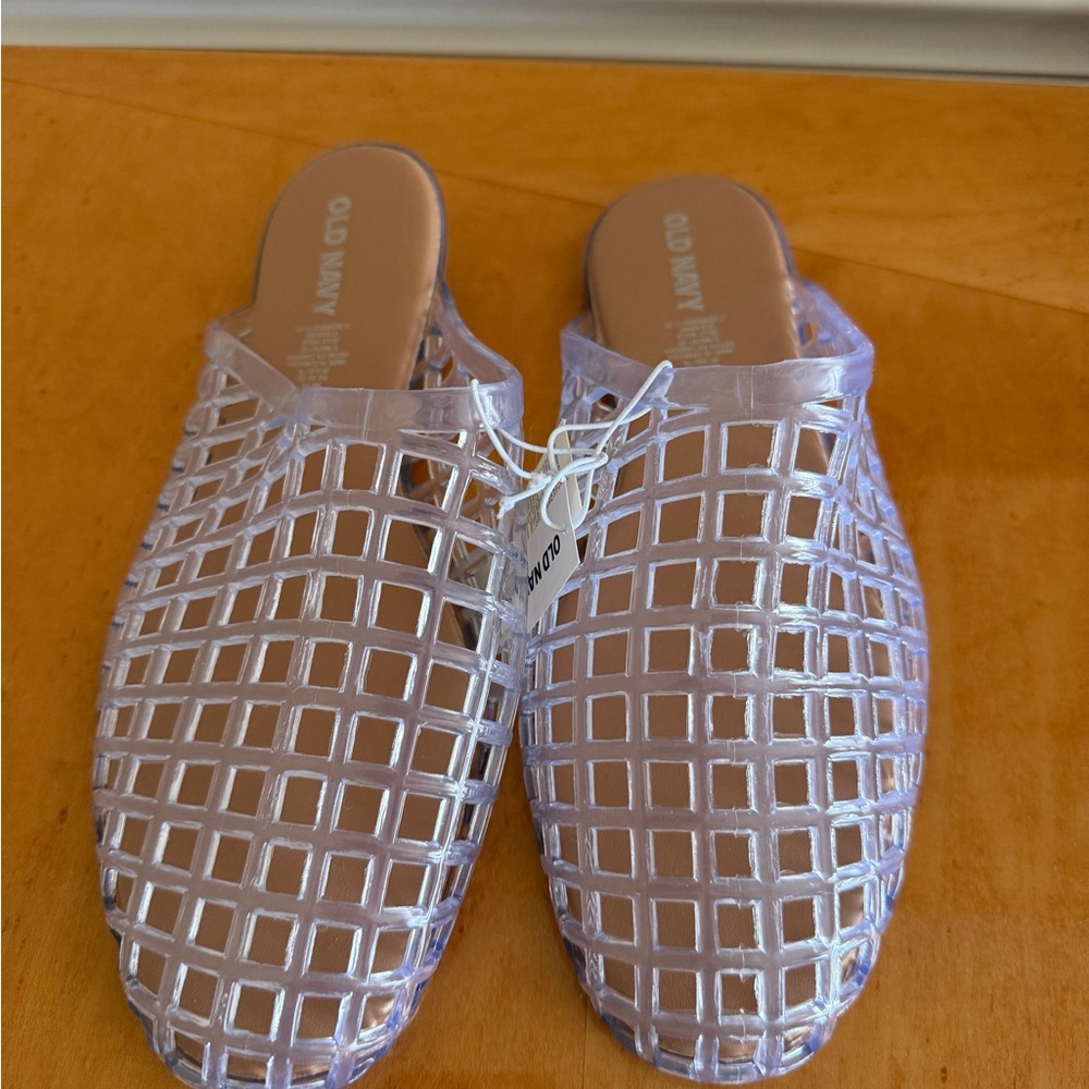 Old Navy Clear Lattice Jelly Mules - Transparent/Clear- NWT! Size 7 - Picture 2 of 3